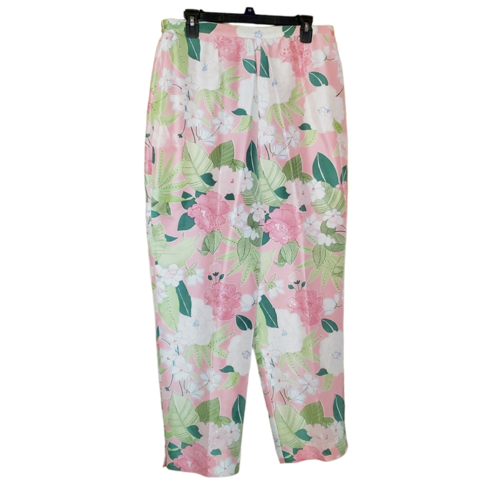 Adrianna Papell Silk Orchid Pants